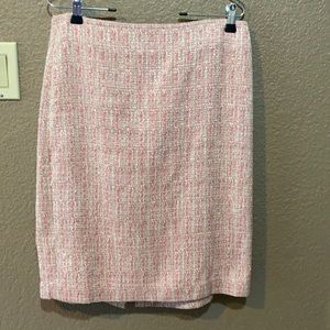 Talbots pencil skirt, pink & tan plaid, size 10